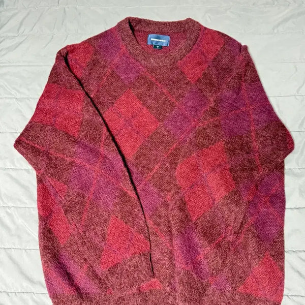 [BUNJANG] Thisisneverthat Argyle Burgundy Knit / 디스이즈네버댓 아가일 버건디 니트