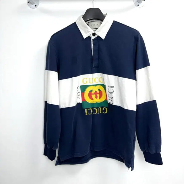 [BUNJANG] Gucci Square Logo Collar Long Sleeve T-Shirt / 구찌 사각로고 카라 긴팔티