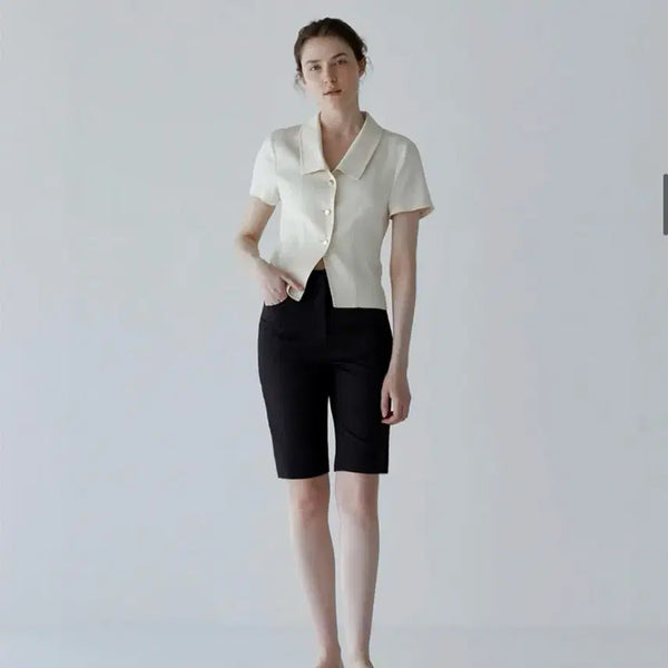[BUNJANG] URAGO Slim Capri Pants Black / [새상품] 유라고 슬림 카프리 팬츠 블랙