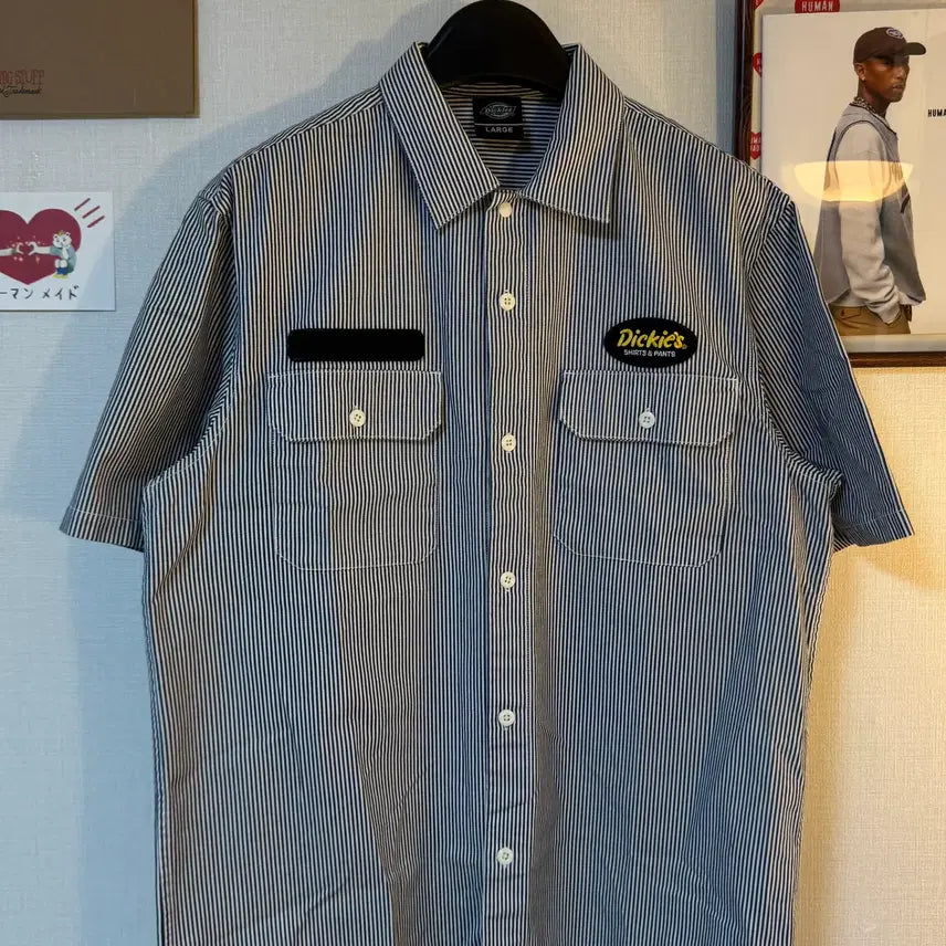[BUNJANG] Dickies Striped Cotton Short-Sleeve Shirt / 디키즈 스트라이프 코튼 반팔 셔츠