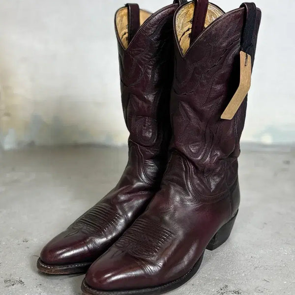 [BUNJANG] Lucchese 00's Burgundy Cowboy Western Boots / [9EE] 00's Lucchese 루케스 카우보이 웨스턴 부츠 버건디