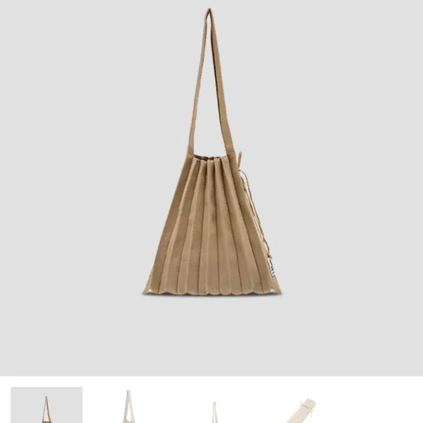 [BUNJANG] Joseph & Stacey Pleats Knit Bag Hazelnut Beige / 조셉앤스테이시 플리츠 니트백 헤이즐넛 베이지