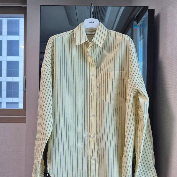 [BUNJANG] Orr Stripe Box Fit Shirt Lemon / 오르 orr 스트라이프 박스핏 셔츠