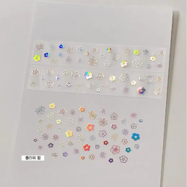 [BUNJANG] Magos Flowerpop Hologram Kiss Cut Matte Deco Sticker Set / 마고즈 플라워팝 홀로그램 키스컷 마테띵 다꾸 스티커