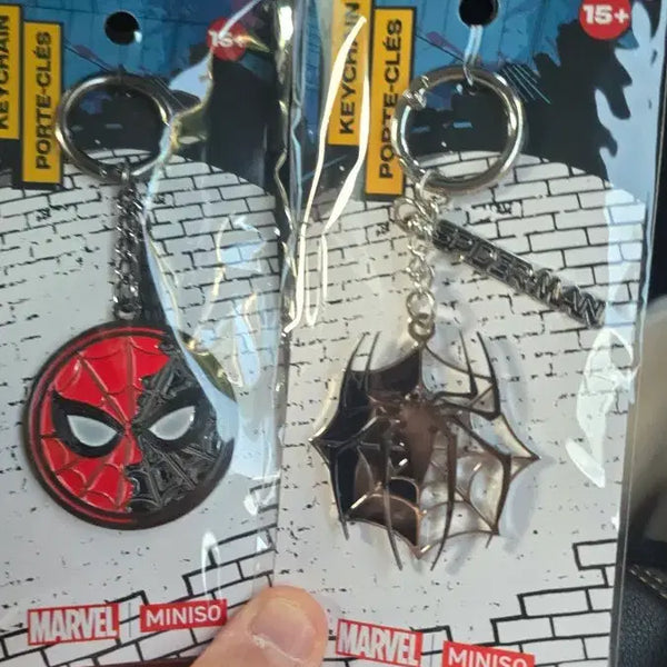 [BUNJANG] Spider-Man Metal Keychains (Web/Mask) - Set of 2 / 스파이더맨 메탈키링 2종 팝니다 (거미줄키링/마스크키링)