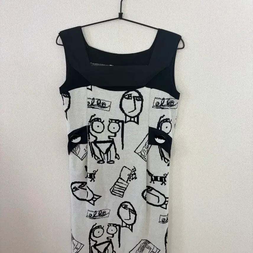[BUNJANG] SJSJ Pattern Sleeveless Dress F / 한섬 sjsj 패턴 민소매 원피스 f
