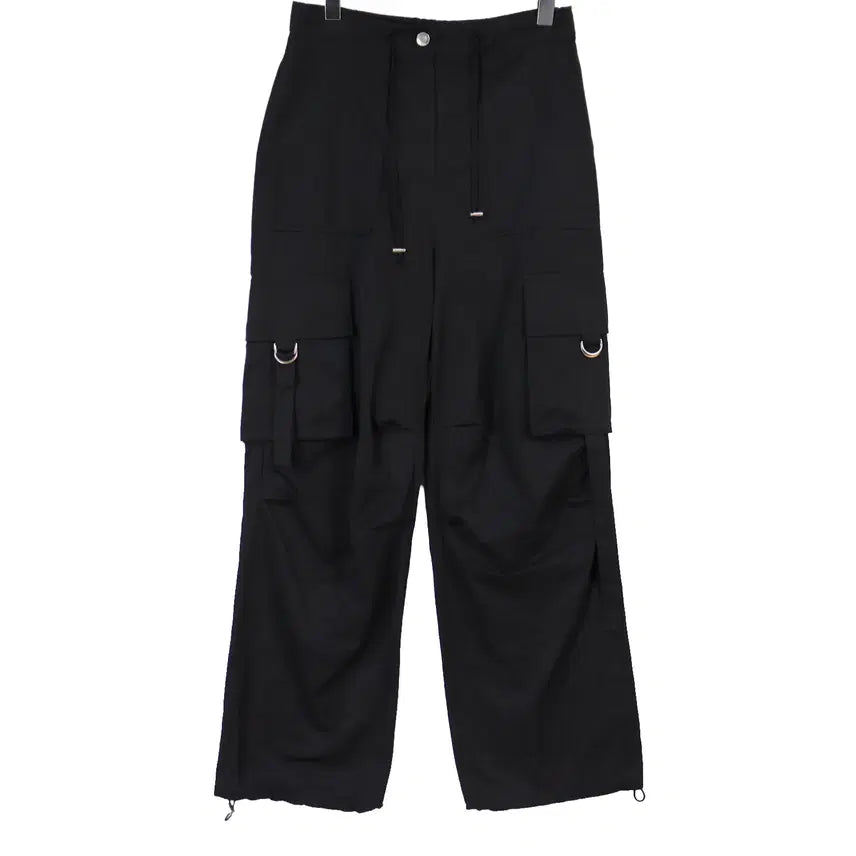 [BUNJANG] MIXXO Wide Cargo Pants Black String Pants / MIXXO 미쏘 와이드 카고팬츠 프리 블랙 스트링 팬츠