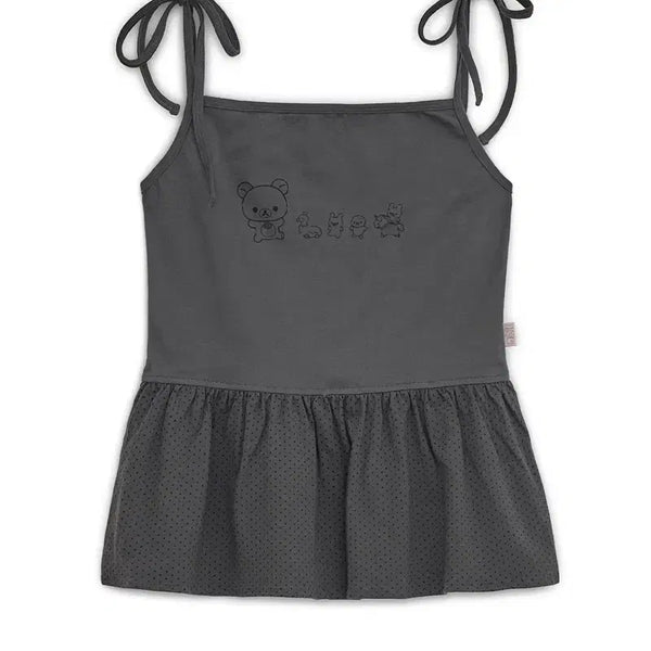 [BUNJANG] Hug Your Skin Rilakkuma Collaboration Sleeveless Top Charcoal / 허그유어스킨 리락쿠마 콜라보 슬리브리스 차콜