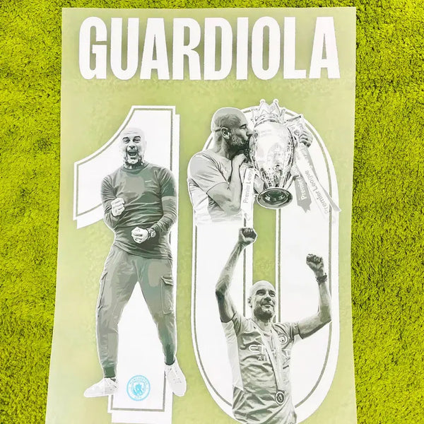 [BUNJANG] Manchester City Pep Guardiola 25-26 10th Anniversary Commemorative Jersey Name Set / 25-26 맨시티 펩 과르디올라 10주년 헌정 유니폼 마킹 축구 네임셋