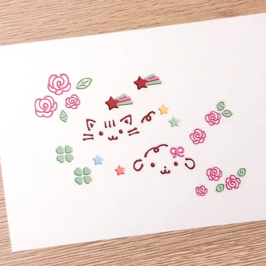 [BUNJANG] Choco Pen Deco Kiss Cut Matte Tape Sticker / 베배 초코펜 데코 키스컷 마테띵 다꾸 스티커