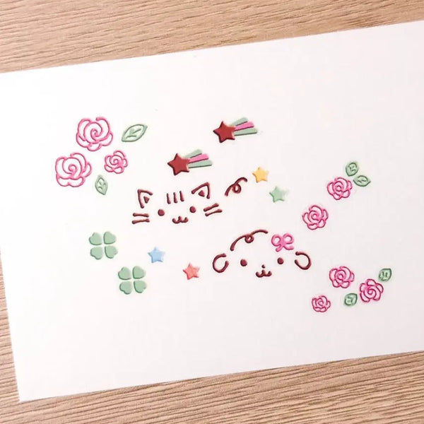 [BUNJANG] Choco Pen Deco Kiss Cut Matte Tape Sticker / 베배 초코펜 데코 키스컷 마테띵 다꾸 스티커