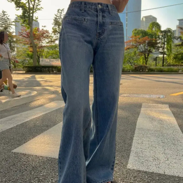 [BUNJANG] Denim Pants Semi Bootcut Dark Wash S Size / [정가7만 새상품] 한대표 뒷절개 진청 데님 팬츠 S 세미부츠컷 데님 팬츠