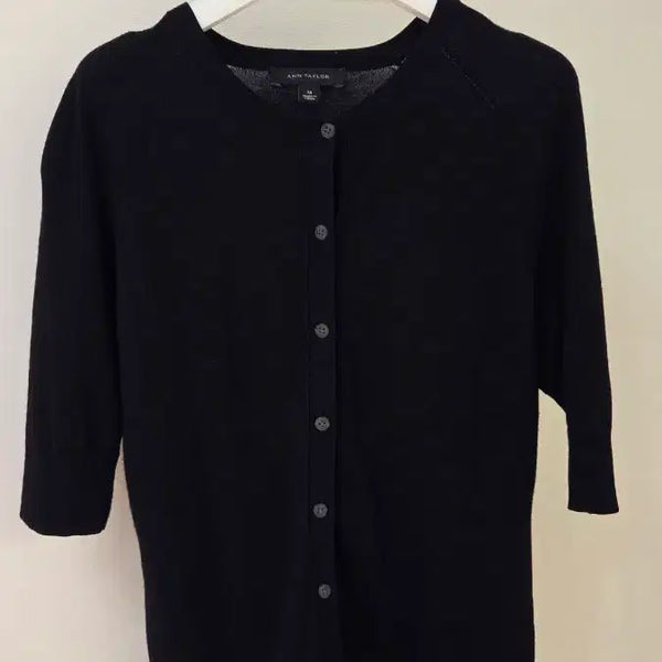 [BUNJANG] Ann Taylor Short Sleeve Cardigan Black / ANN TAYLOR 반팔 가디건 블랙
