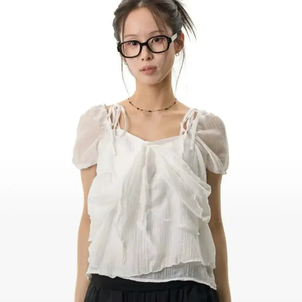 [BUNJANG] Litkimm Chiffon Blouse / 릿킴 CHIFFON BLOUSE 블라우스 새상품