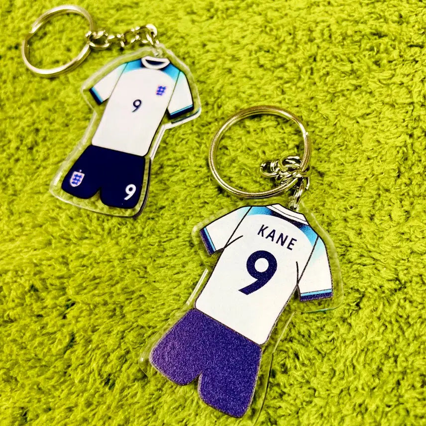 [BUNJANG] Harry Kane England National Team Jersey Double-Sided Soccer Keychain / 월드컵 잉글랜드 레전드 해리 케인 국가대표 유니폼 양면 축구 키링 키체인