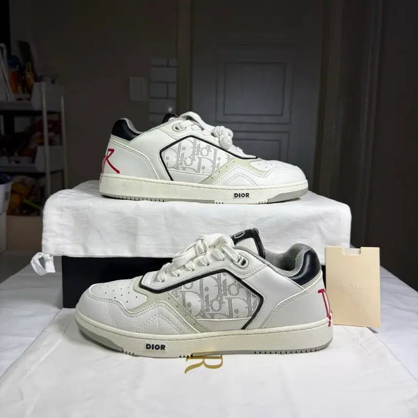 [BUNJANG] Dior x Shawn Stussy B27 Low-Top Sneakers White Calfskin Leather / [40사이즈,21SS/번개케어]디올 X 숀 스투시 B27 로우탑 스니커즈 화이트