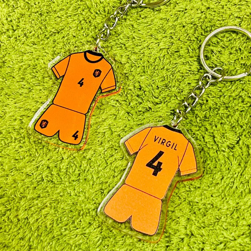 [BUNJANG] Netherlands National Football Team Virgil van Dijk World Cup Legend Jersey Soccer Keychain / 월드컵 네델란드 레전드 반다이크 국가대표 유니폼 양면 축구 키링 키체인