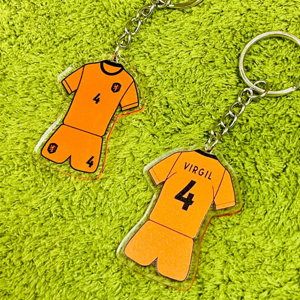 [BUNJANG] Netherlands National Football Team Virgil van Dijk World Cup Legend Jersey Soccer Keychain / 월드컵 네델란드 레전드 반다이크 국가대표 유니폼 양면 축구 키링 키체인