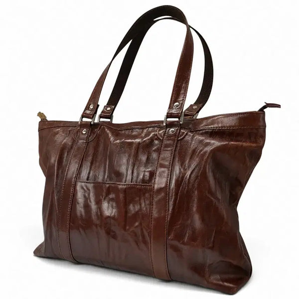 [BUNJANG] SOLATINA Mens Biggie Vegetable-Tanned Leather Tote Bag / 소라티나 맨스비기 빈티지가공 레더 토트백 폴로 랄프로렌 같은 빈티지