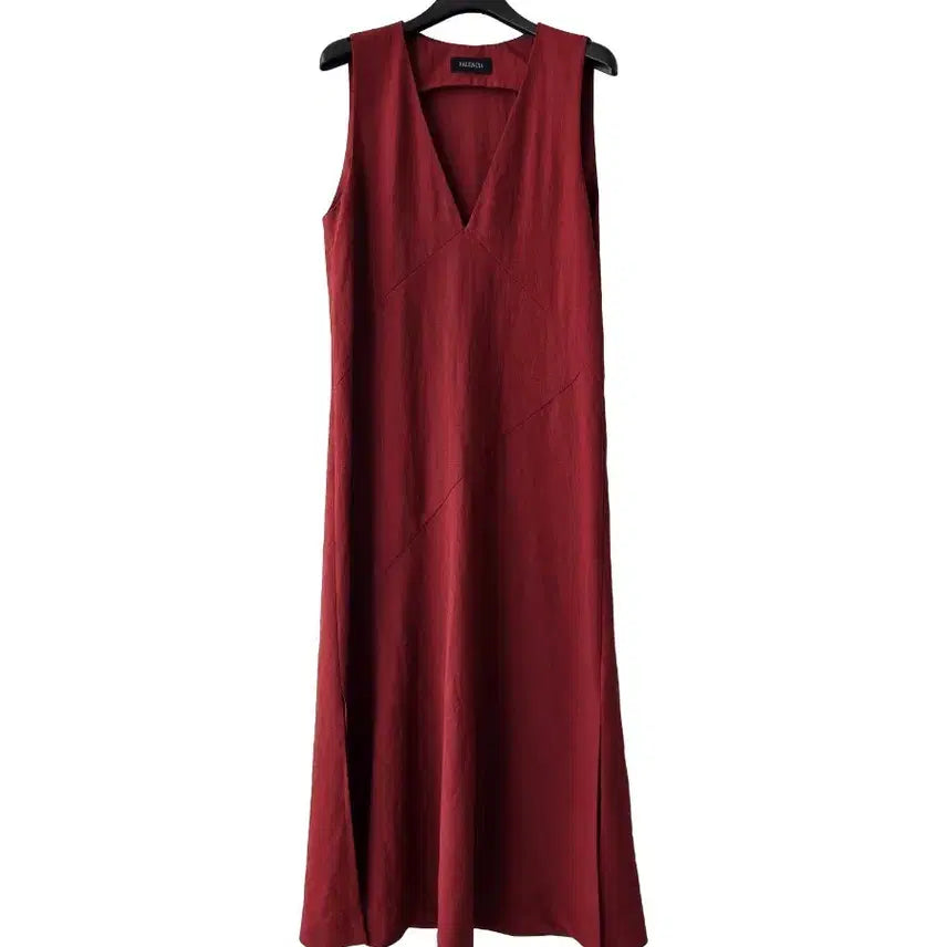 [BUNJANG] A-Line Sleeveless Midi Dress - Brown / 55/ 브라운 A라인 원피스