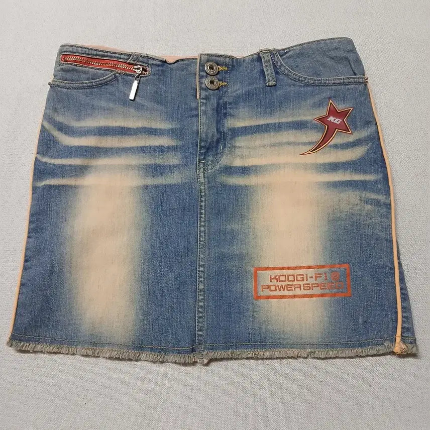 [BUNJANG] Y2K Racing Denim Mini Skirt / Y2K 레이싱 치마 스커트 미니스커트 데님 청치마