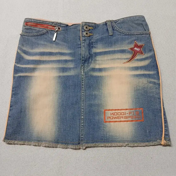[BUNJANG] Y2K Racing Denim Mini Skirt / Y2K 레이싱 치마 스커트 미니스커트 데님 청치마