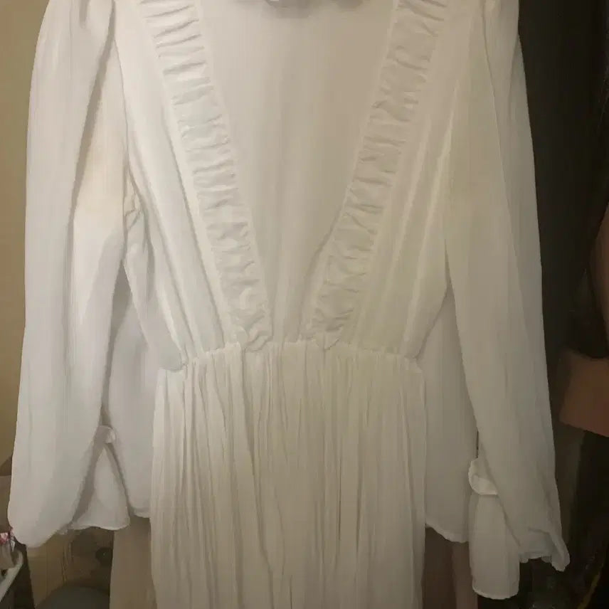 [BUNJANG] White Frill Mini Dress / 화이트 프릴 원피스 화이트 원피스