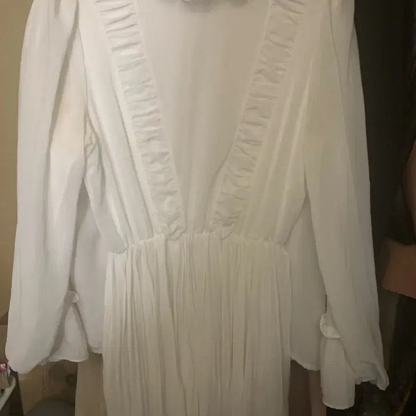 [BUNJANG] White Frill Mini Dress / 화이트 프릴 원피스 화이트 원피스