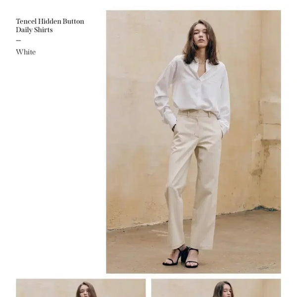 [BUNJANG] 10Months Tencel Hidden Button Daily Shirt / 55) 텐먼스 텐셀 히든버튼 데일리셔츠