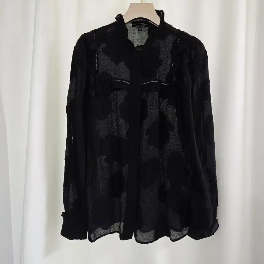 [BUNJANG] And Other Stories Black Floral Frill Detail Blouse / 앤아더스토리즈 블라우스