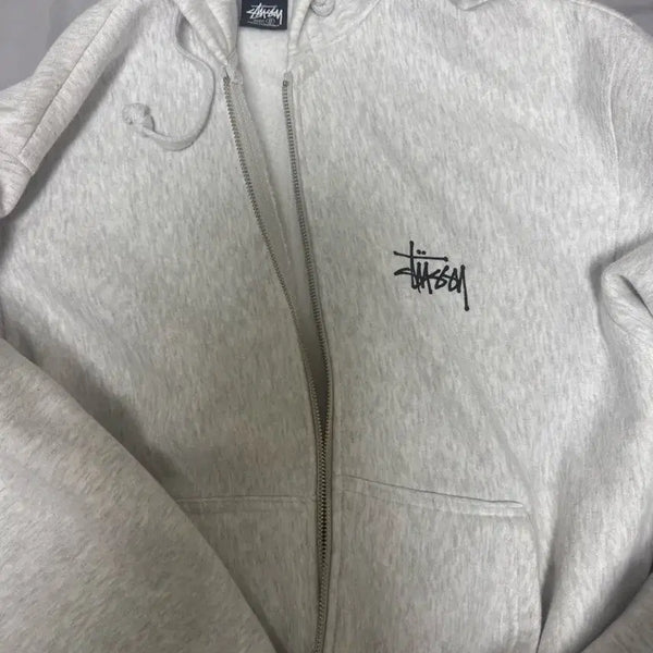 [BUNJANG] Stussy Unisex Hooded Zip-Up Sweatshirt Ash Heather S / 스투시 남여공용 후드집업