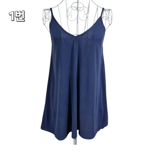 [BUNJANG] PURPLE Company Modal Camisole Top (Blue/Charcoal) - Free Size / 모달 끈 나시탑 (새상품) 프리사이즈 Made in Korea 국내생산