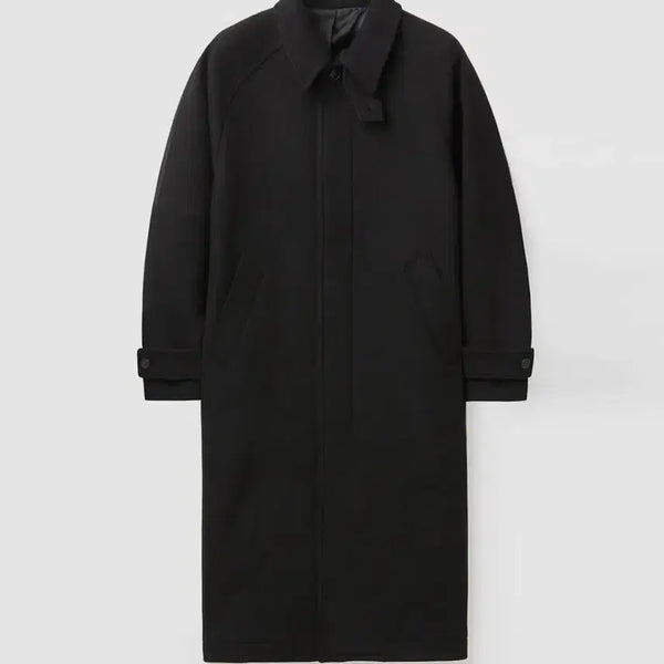 [BUNJANG] Bellandi Cashmere Blend Balmacaan Coat - Black, Size M / (블랙) 벨란디 캐시미어 블렌드 발마칸 코트 M