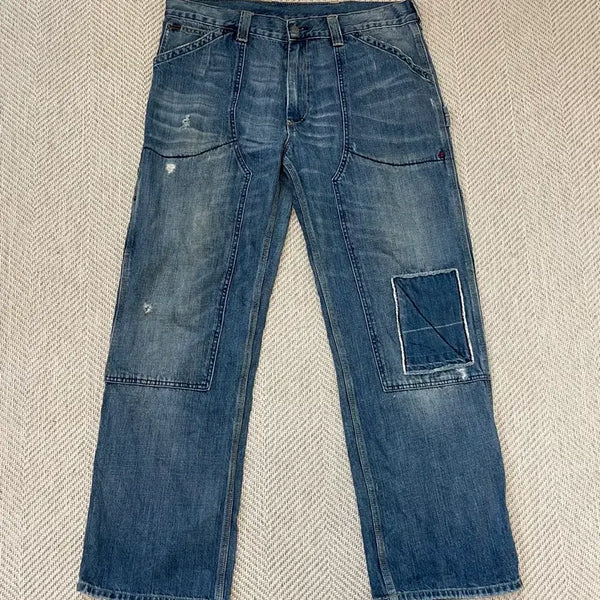 [BUNJANG] American Living Double Knee Carpenter Denim Pants / 아메리칸 리빙 더블니 카펜더 데님팬츠