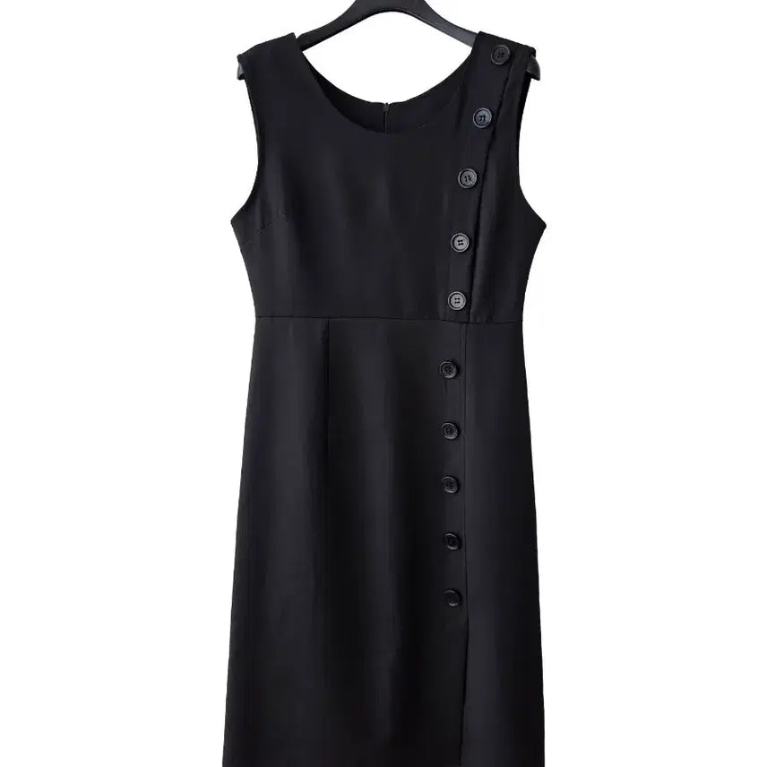 [BUNJANG] Black Sleeveless Button Dress / S/블랙 민소매 단추 원피스