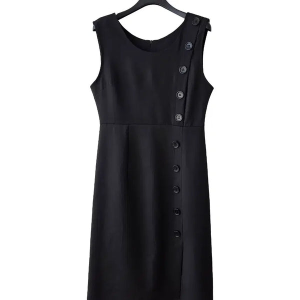 [BUNJANG] Black Sleeveless Button Dress / S/블랙 민소매 단추 원피스