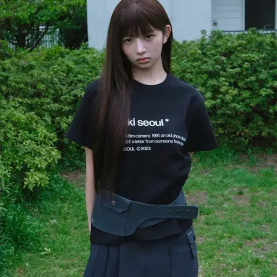 [BUNJANG] Miseki Seoul Pleated Mini Skort Pants Charcoal / 미세키서울 Pleats mini skort pants CHARCOAL