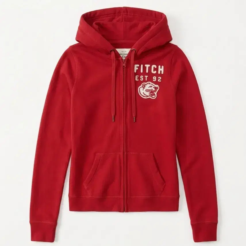 [BUNJANG] Abercrombie & Fitch Red Hoodie / 아베크롬비 후드집업 레드
