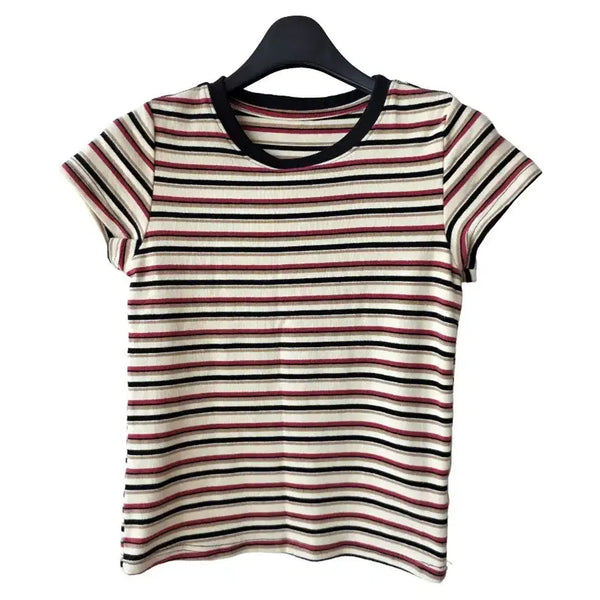 [BUNJANG] Striped Short Sleeve T-Shirt / XS/ 스트라이프 반팔 티셔츠