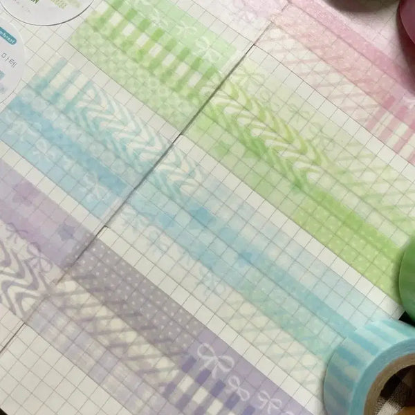 [BUNJANG] Damdamsoop Pastel Pattern Washi Tape Set (4 Types) / [4종set]담담숲 파스텔패턴 마테