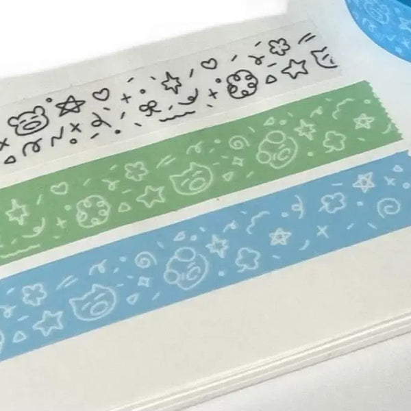 [BUNJANG] Damdam Forest Scribble Masking Tape Set / [3종set]담담숲 낙서 마테