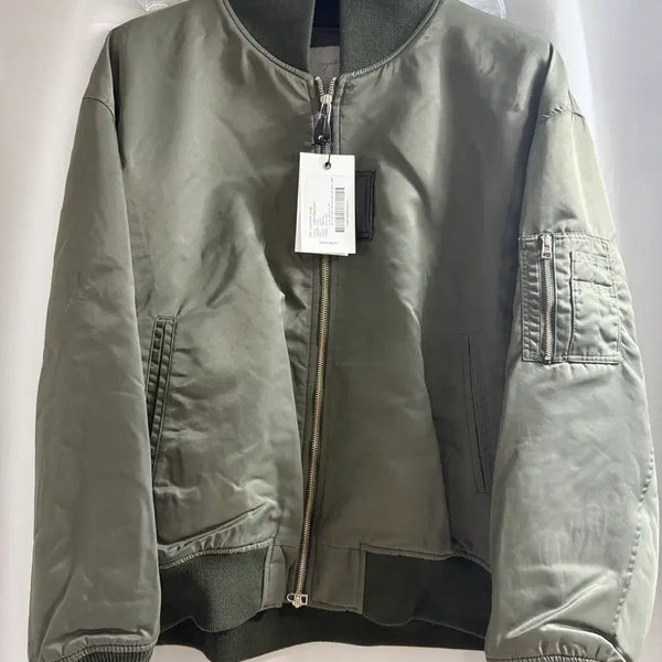 [BUNJANG] Youth Wool File MA-1 Jacket Olive L / 유스 울파일 ma 1 자켓 올리브 L