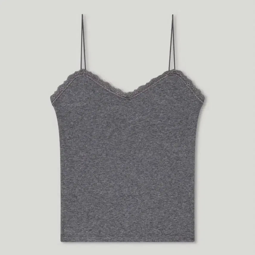 [BUNJANG] Moir Mus Sienna Lace Sleeveless Top Gray / 무아르무스 시엔나 레이스슬리브리스 그레이
