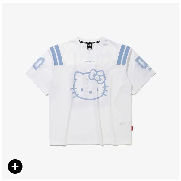 [BUNJANG] New Era Hello Kitty Mesh T-Shirt White (L) / [새상품] 뉴에라 헬로키티 메쉬 티셔츠 화이트 (L)