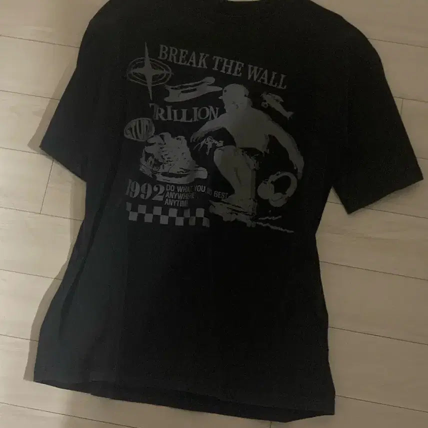 [BUNJANG] Trillion Skateboard Pigment Graphic Short Sleeve T-Shirt / 트릴리온 스케이트보드 피그먼트 그래픽 반팔 티셔츠