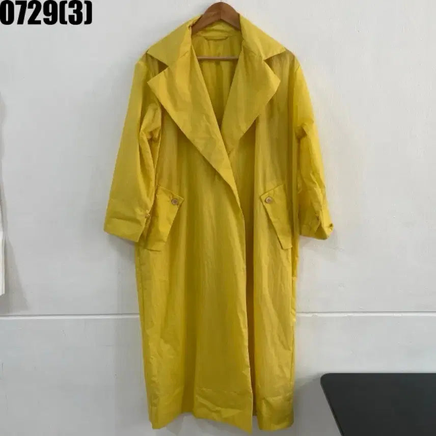 [BUNJANG] Yellow Long Trench Coat / 롱 트렌치코트 옐로우 7/29