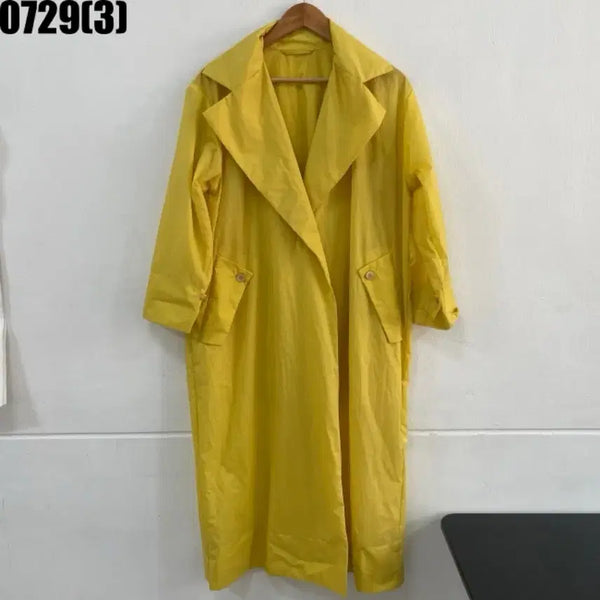 [BUNJANG] Yellow Long Trench Coat / 롱 트렌치코트 옐로우 7/29