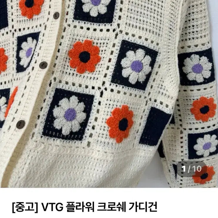 [BUNJANG] Vintage Flower Crochet Cardigan / VTG 플라워 크로쉐 가디건