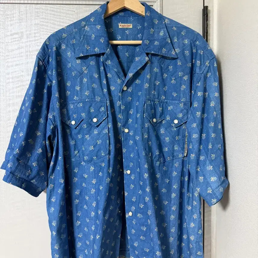 [BUNJANG] Kapital Dobby Stripe Western Big Shirt / 캐피탈 도비스트라이프 웨스턴 빅셔츠