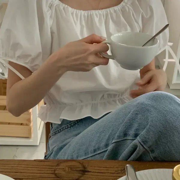 [BUNJANG] FRYEONDDING Yiyireumui Miel Come Here Lumi Puff Sleeve Blouse / 프영띵 피터앤웬디 유이르무이 미엘 컴히얼 루미 퍼프 소매 블라우스